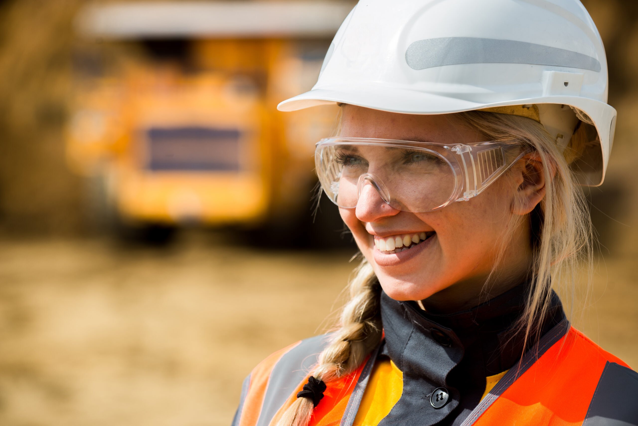 Female construction engineer on building site